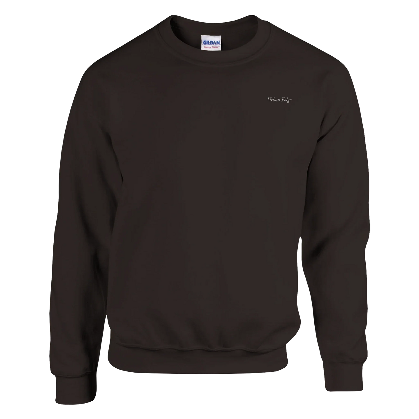 Black Gildan 18000 unisex crewneck sweatshirt with soft cotton-polyester blend and classic fit.